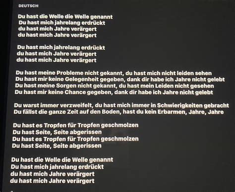 Songtexte auf Deutsch